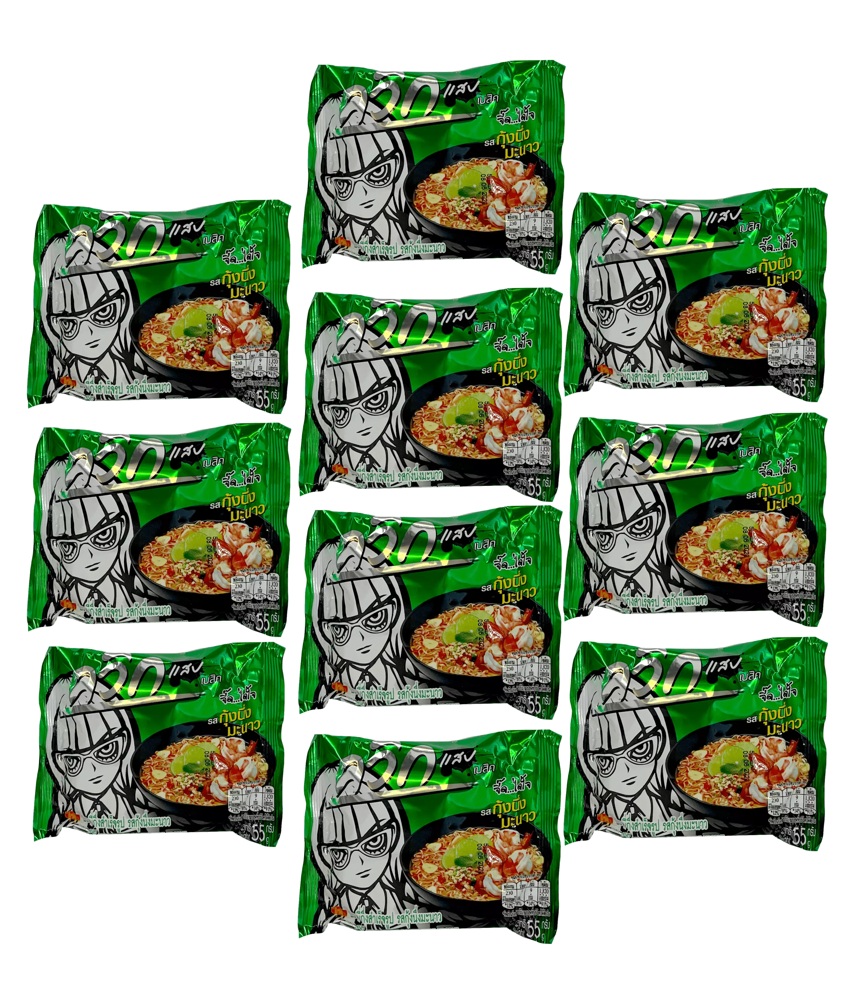 Instant Noodles With Hot & Spicy Shrimp Flavour 10x60g/Package Wai Wai Thailand