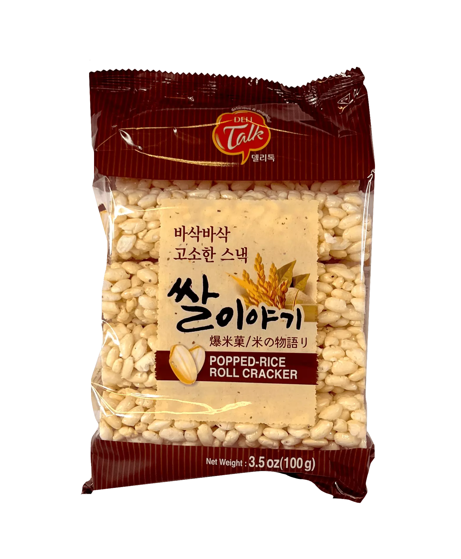 Bäst Före:2022.12.22 Popped Rice Roll Cracker 100g Delitalk Korea