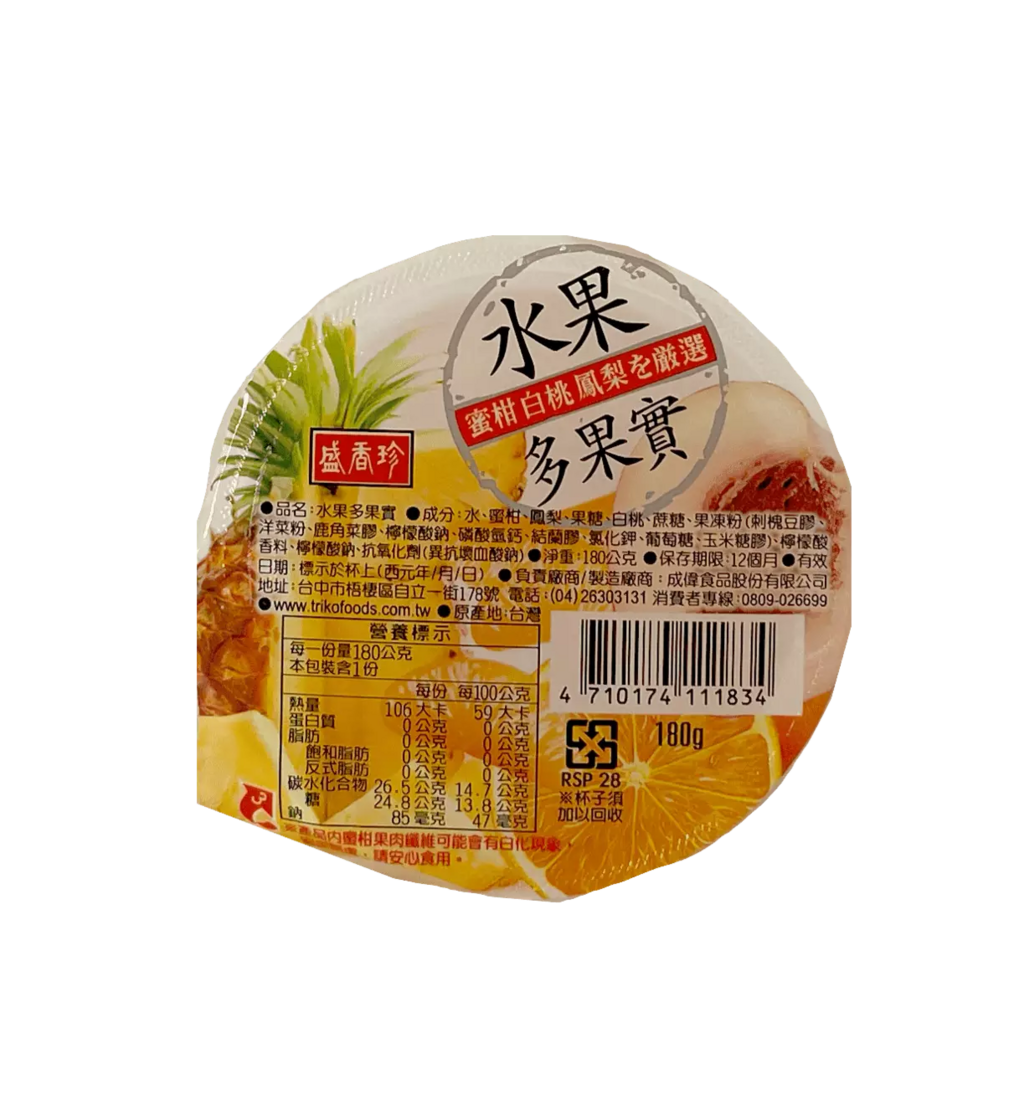 Fruktgelé Assorted Smak 180gx6st/Förp Sheng XIan Zhen Taiwan