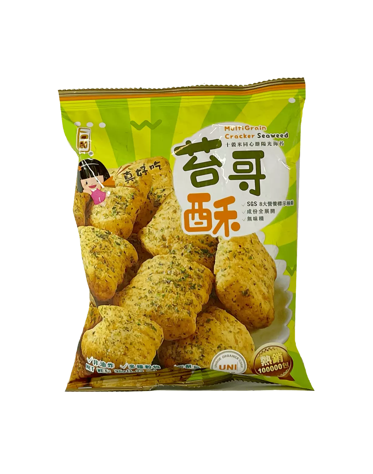 Multi Grain Cracker Seaweed Smak 35g Yi Kou Tian Taiwan