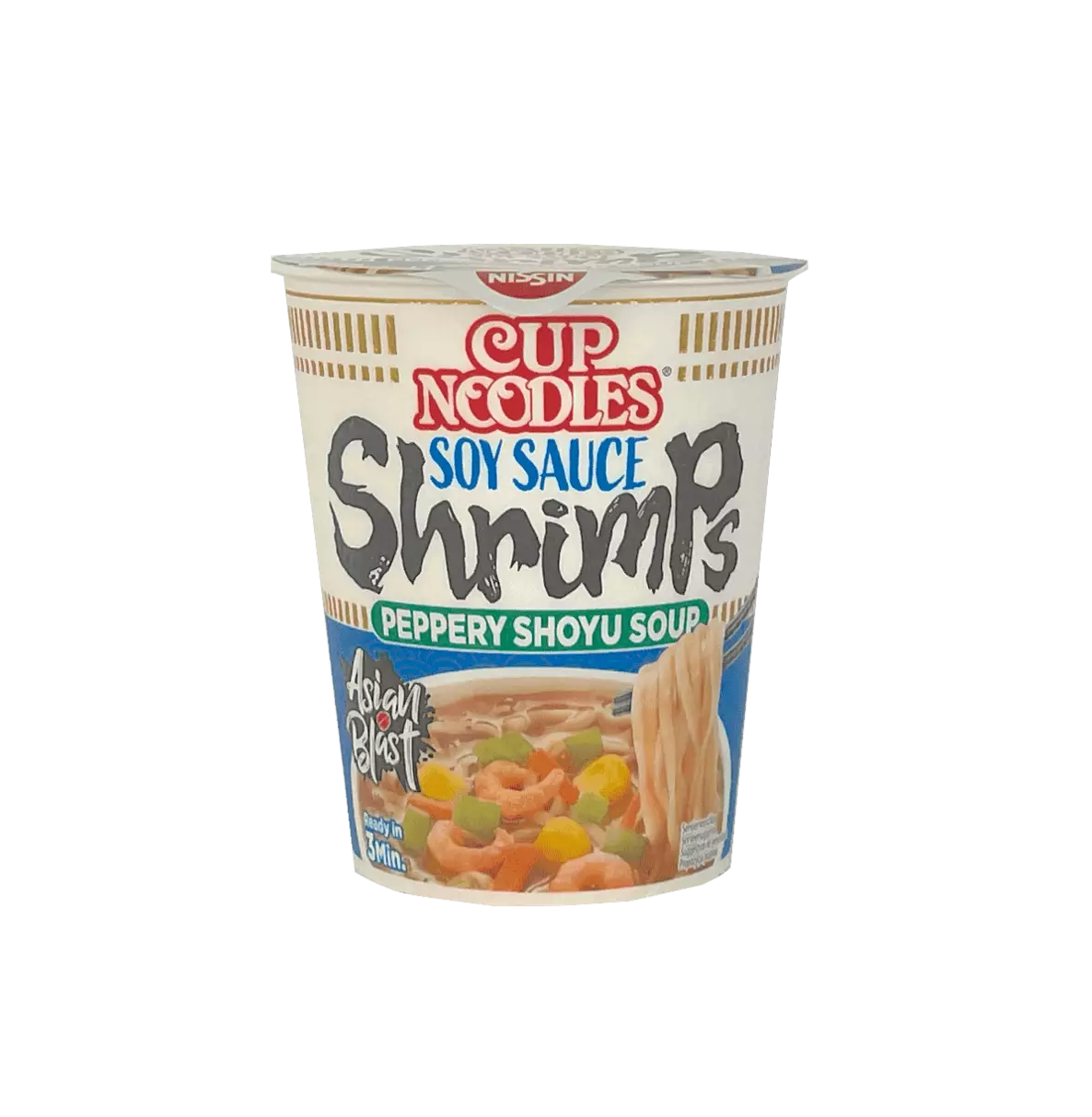 Cup Noodles With Soy Sauce/Shrimps Flavour 63g Nissin Hong Kong