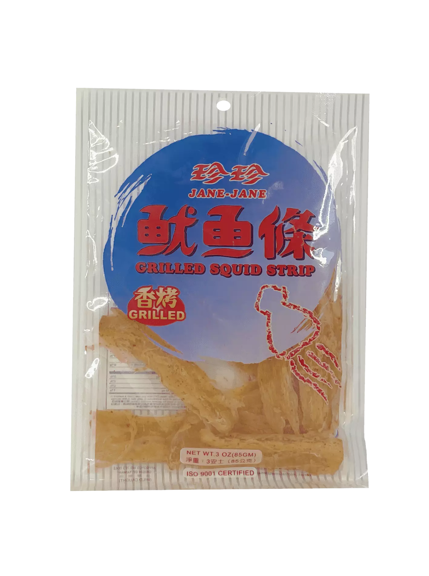 Grilled Squid Strip 85g Jane Jane Taiwan