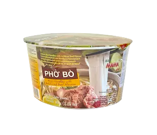 Instant Rice Noodles Bowl Beef Flavour Pho Bo 65g Mama Thailand