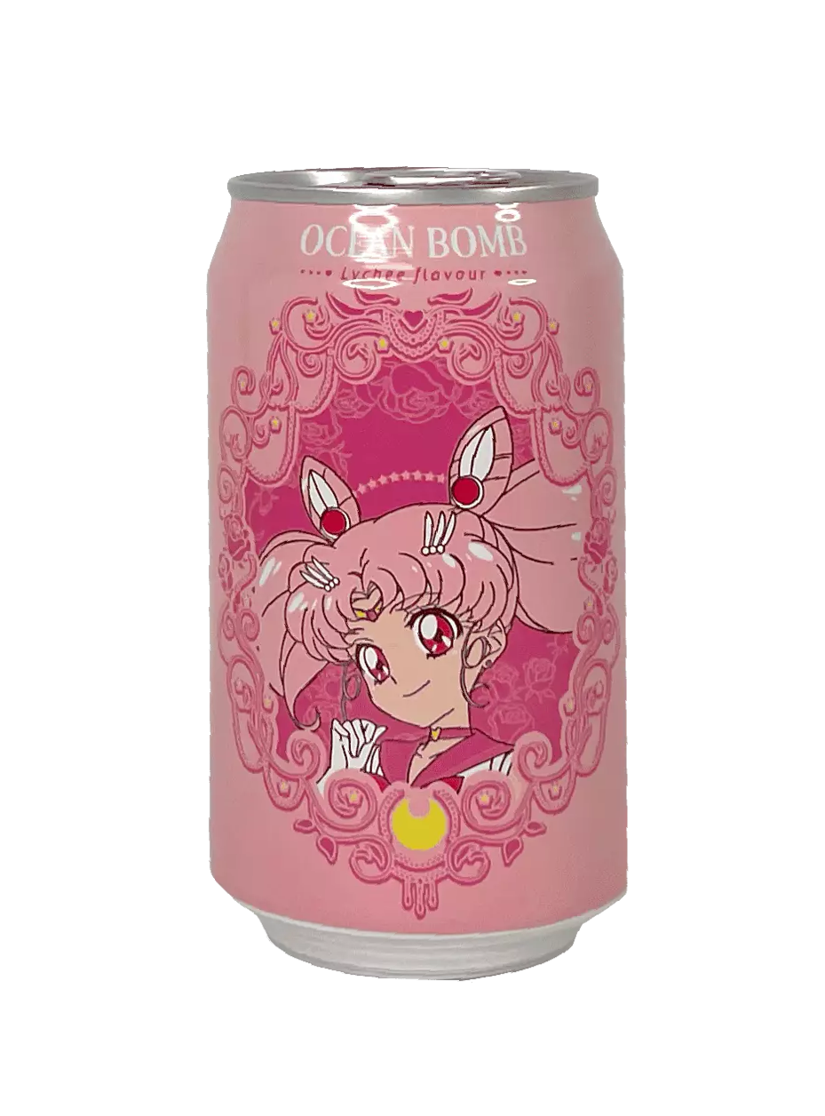 Ocean Bomb Soda Med Lychee Smak 330ml- Sailor Moon Kina