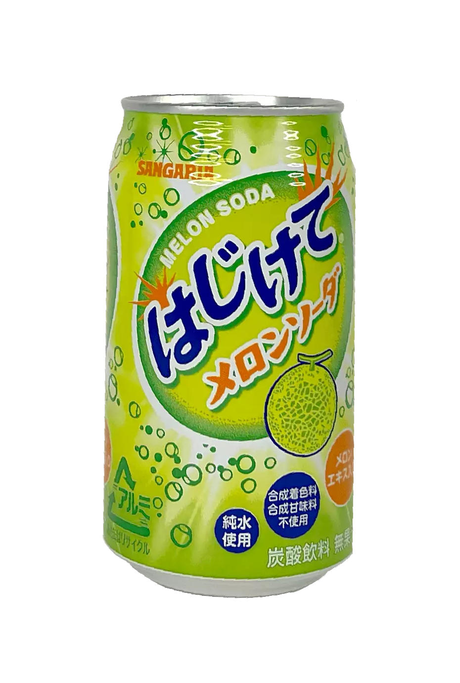 碳酸饮料 哈密瓜汽水 350g Sangaria Hajikete 日本