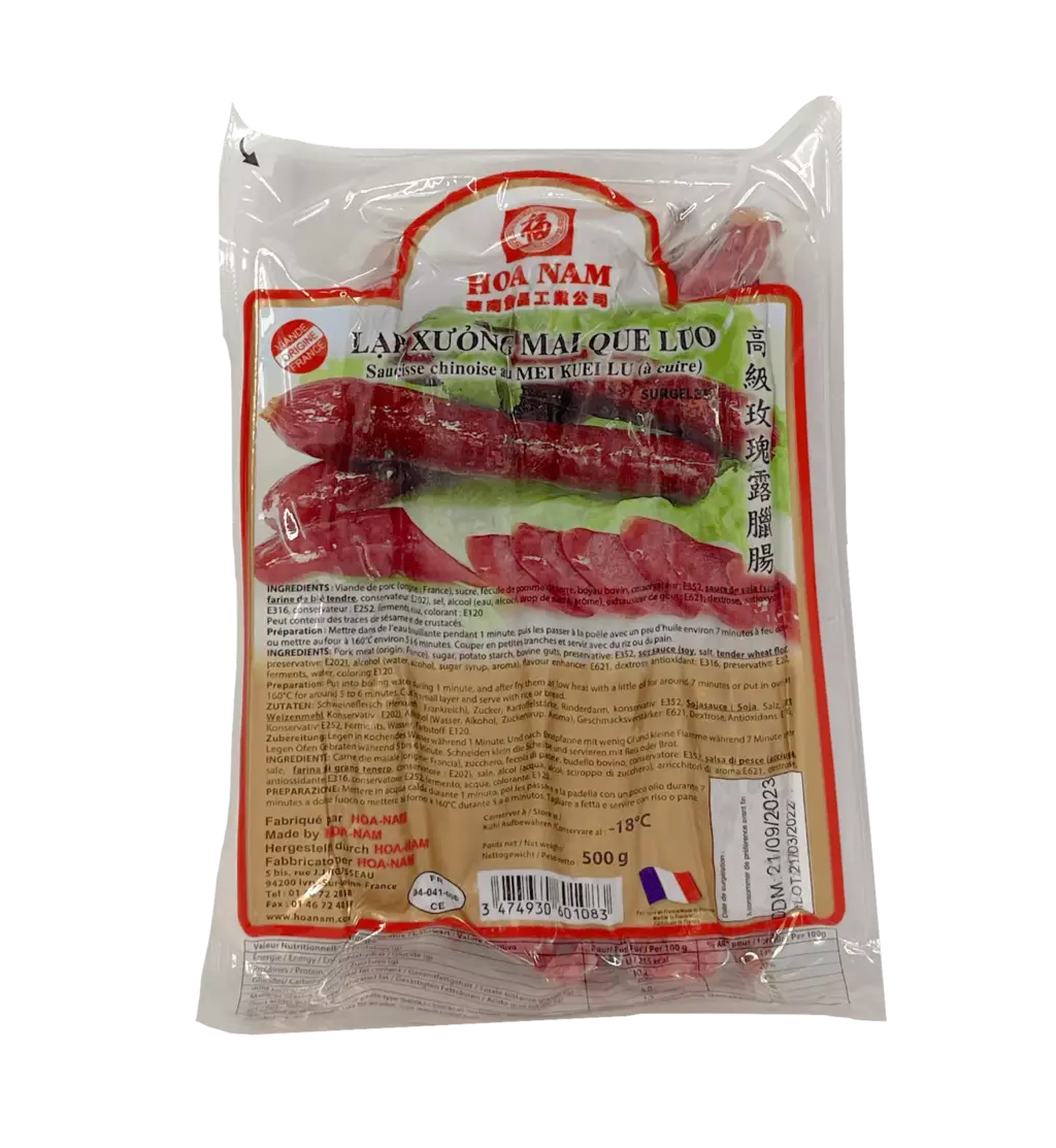 Chinese Sausage MGL Fryst 500g Hoa-Nam Frankrike