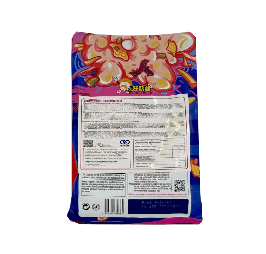 Liu Zhou Rice Noodles With Snail Soup Broth Hot/Spicy 380g Hao Huan Luo China