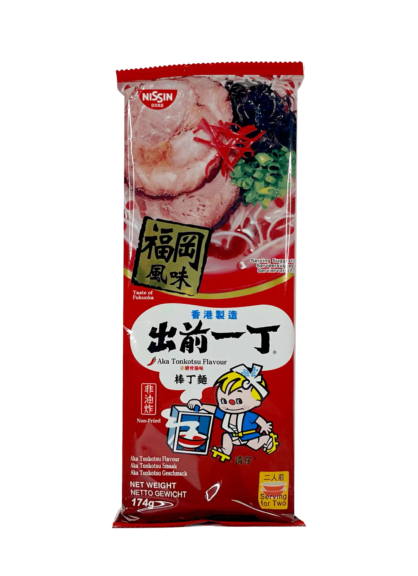 Ramen Nudlar Med Aka Spicy Tonkotsu Smak 174g Nissin Hongkong