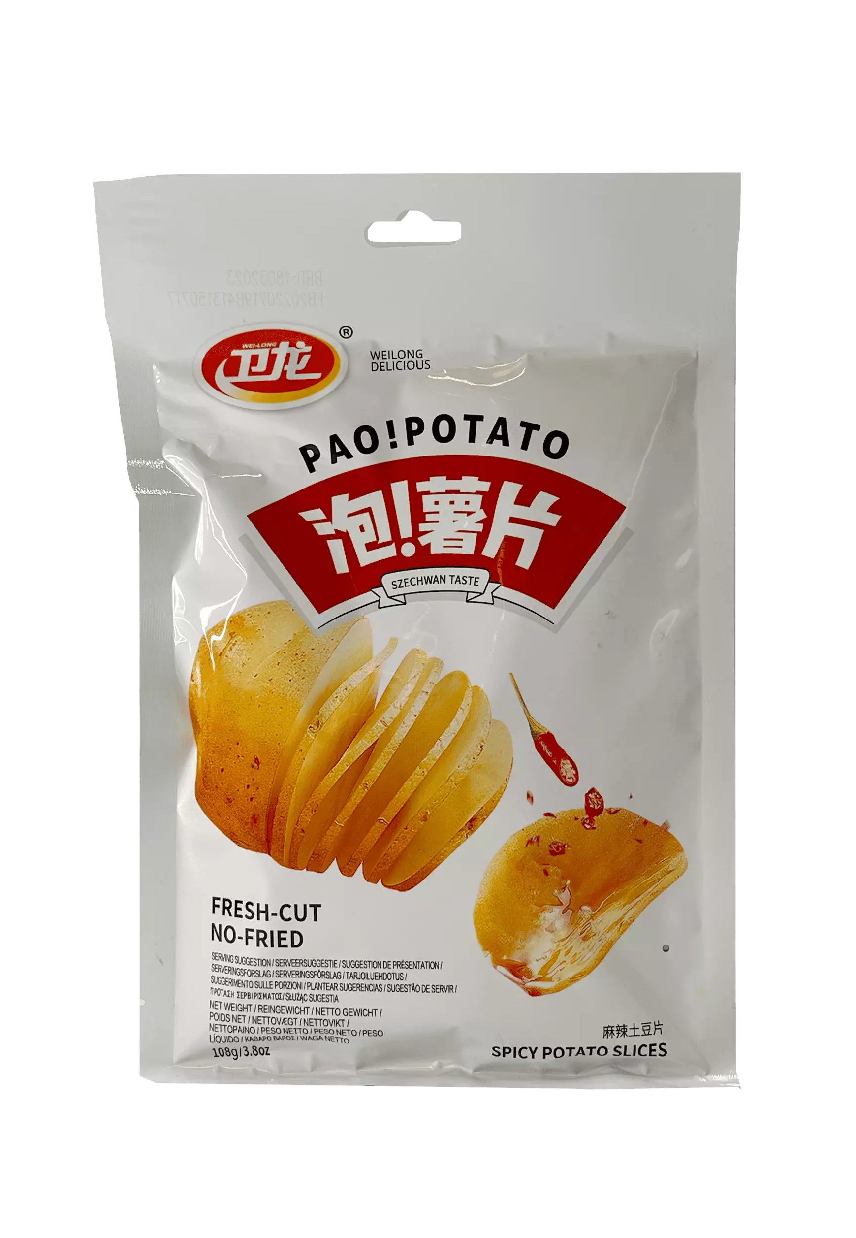 Pao Potato Slices With Spicy Flavour 108g Wei Long China
