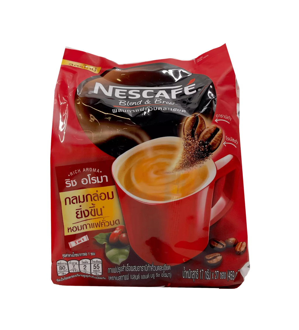 Snabbkaffe 3 In 1 Original Röd 17gx27st/påse Nescafé Thailand