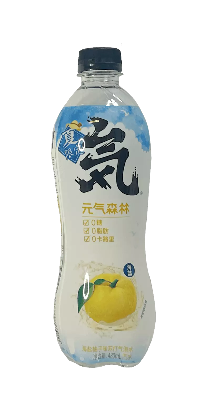 Carbonated Water With Pomelo/Sea Salt Flavor 480ml/Bottle Yuan Qi Sen Lin China