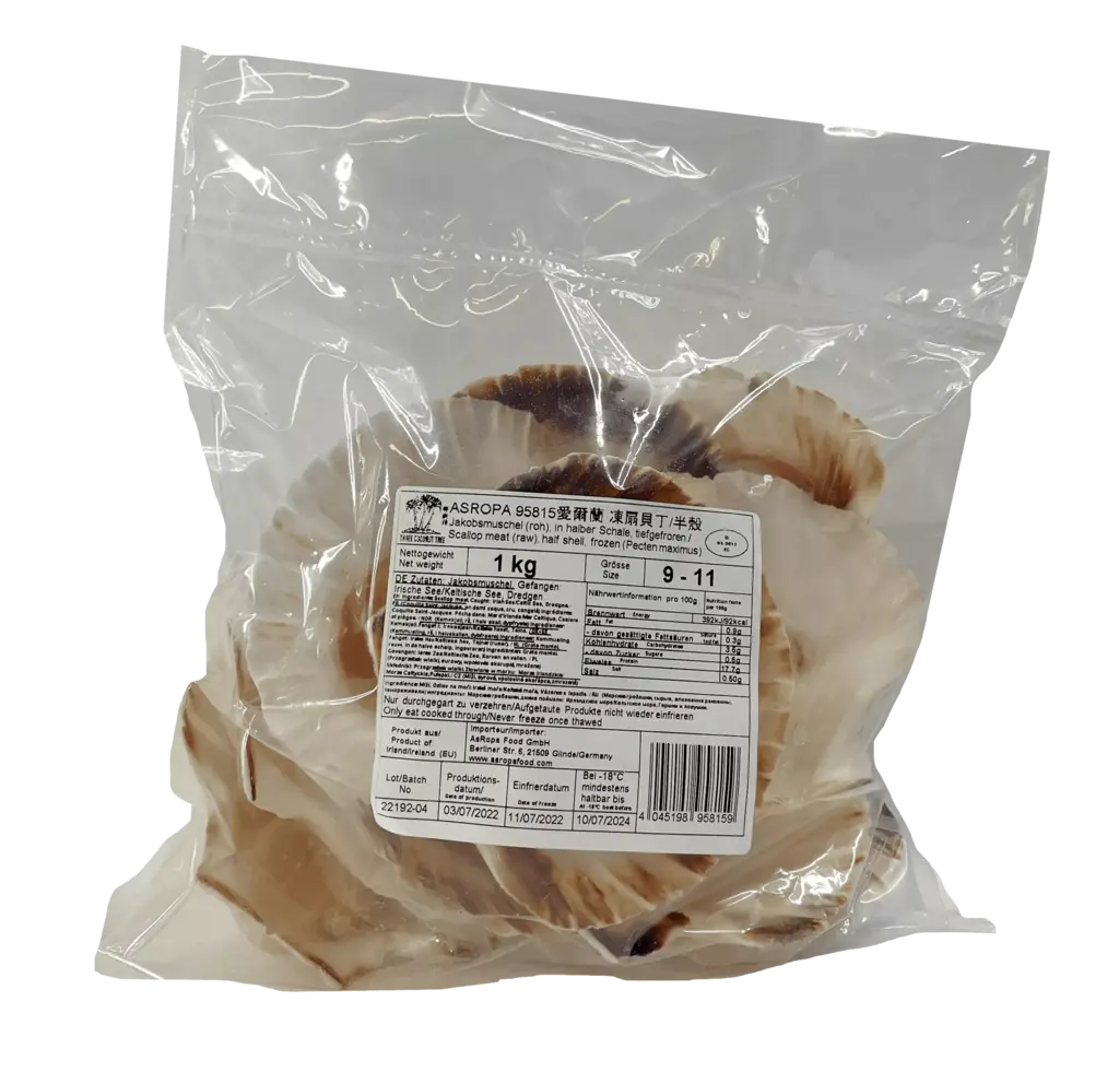 Scallop Half Frozen 9/11 Gross: 1kg Ireland