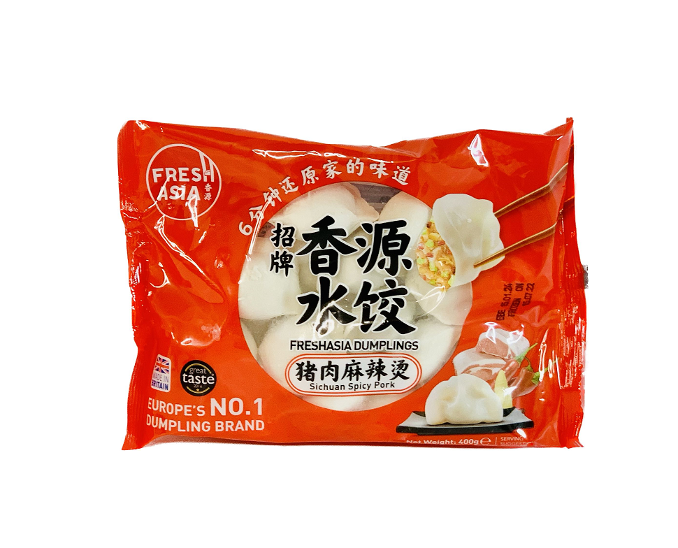 Dumplings Pork/Sichuan Chili 400g Freshasia Foods UK