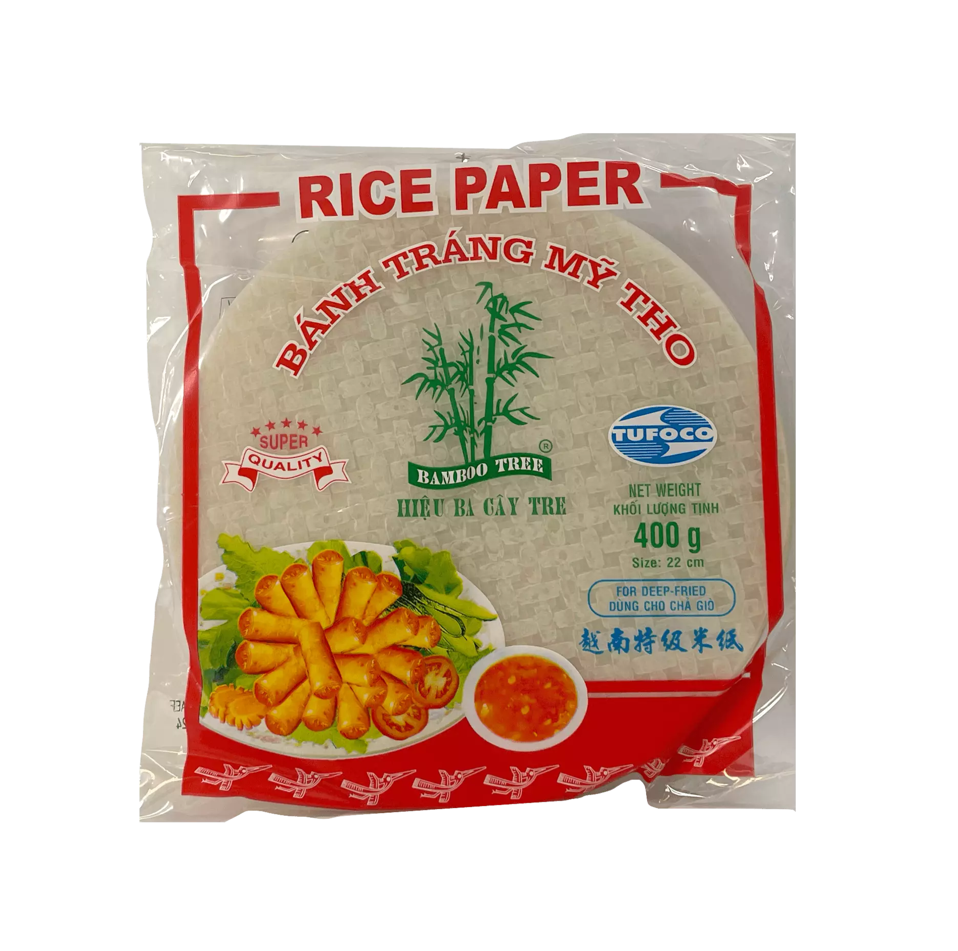 Rice paper Round Deep Fry 22cm 400g Bamboo Tree Vietnam