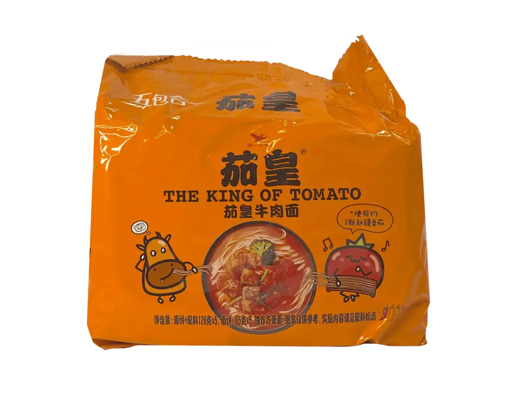 Snabbnudlar Tomat Beef Smak 126gx5st/påse Tang Da Ren Kina