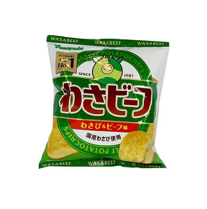 Bäst Före:2022.11.30 Chips Med Wasabi Beef Smak 55g Yamayoshi Japan