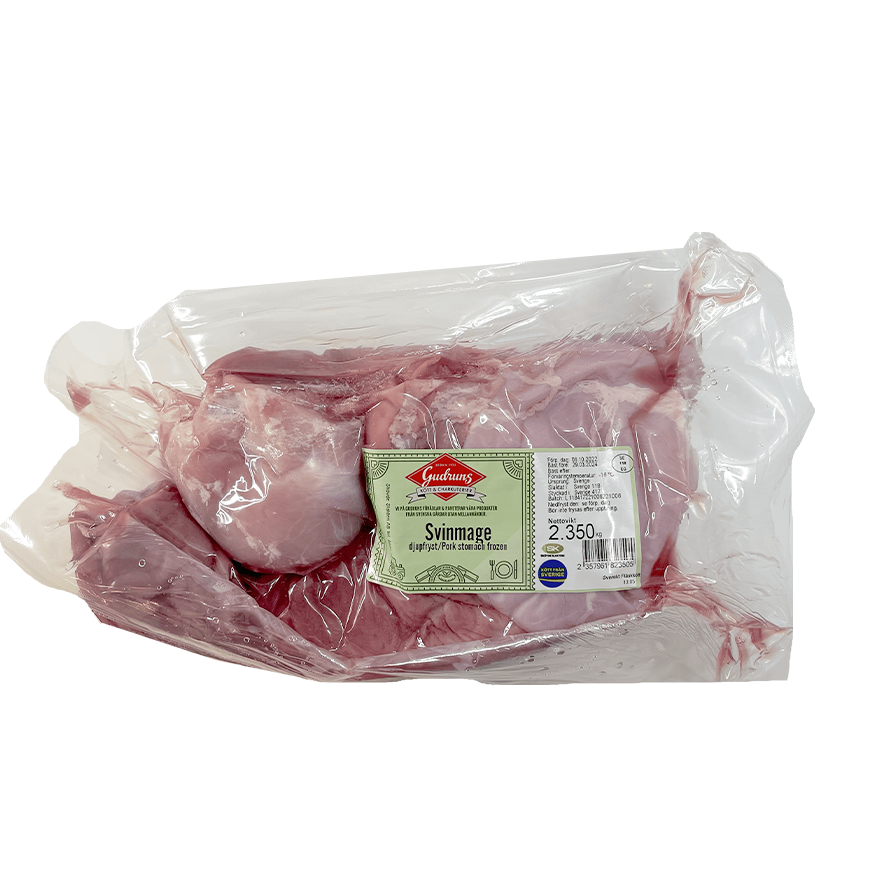 Pig stomach VAC Frozen approx. 2.5 kg/pack Sweden Mårtenssonv