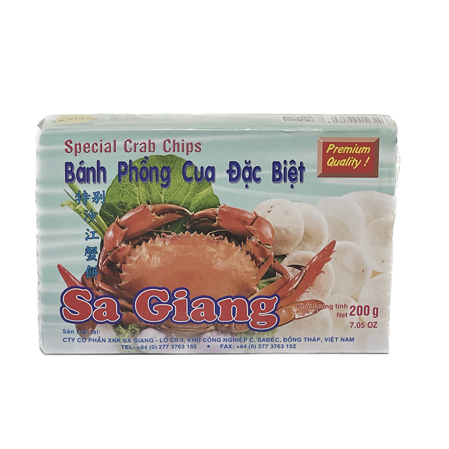 Chips Med Krabb Smak (Ofriterade) 200g Sa Giang Vietnam