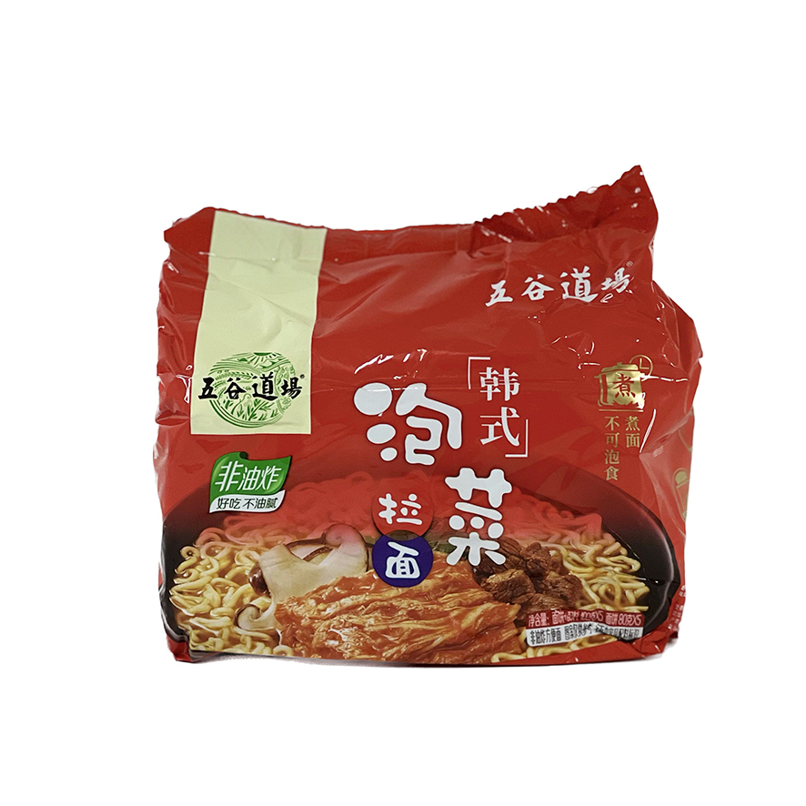 Snabbnudlar Med Kimchi Smak 102gx5st/Förp Wu Gu Dao Chan Kina