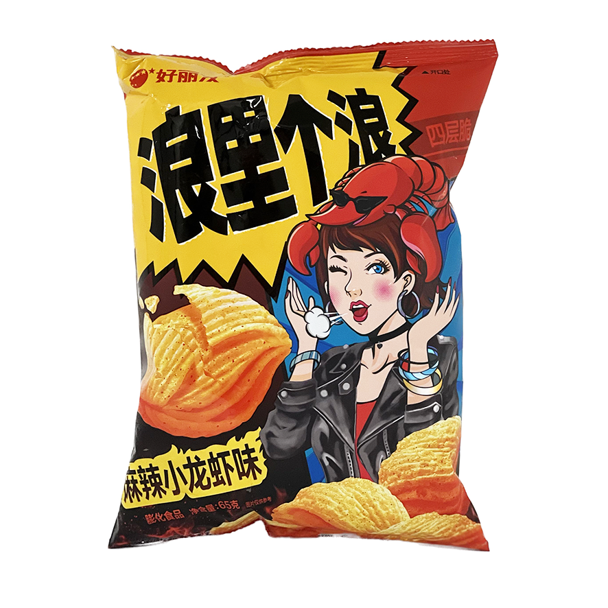 Bäst Före:2023.03.13 Potatis Chips Med Stark Kräftor Smak 65g Hao Li You Kina