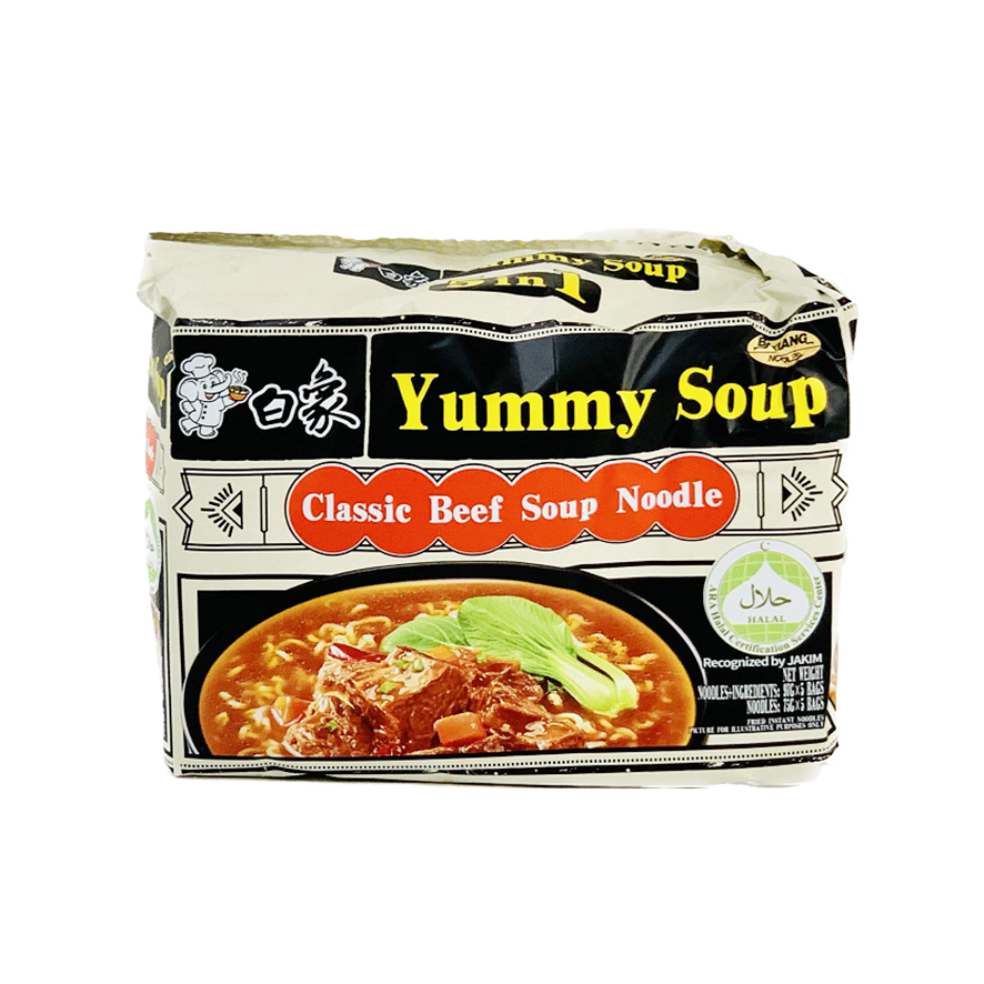 Snabbnudlar Klassisk Köttbuljong Soppa Smak 97,5gx5st/Förp Bai Xiang Kina