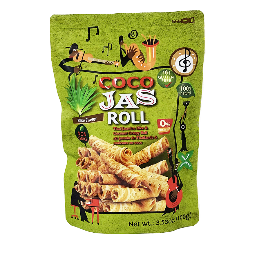 Krispig Rulle Med Pandan Smak 100g - Coco Riz Thailand