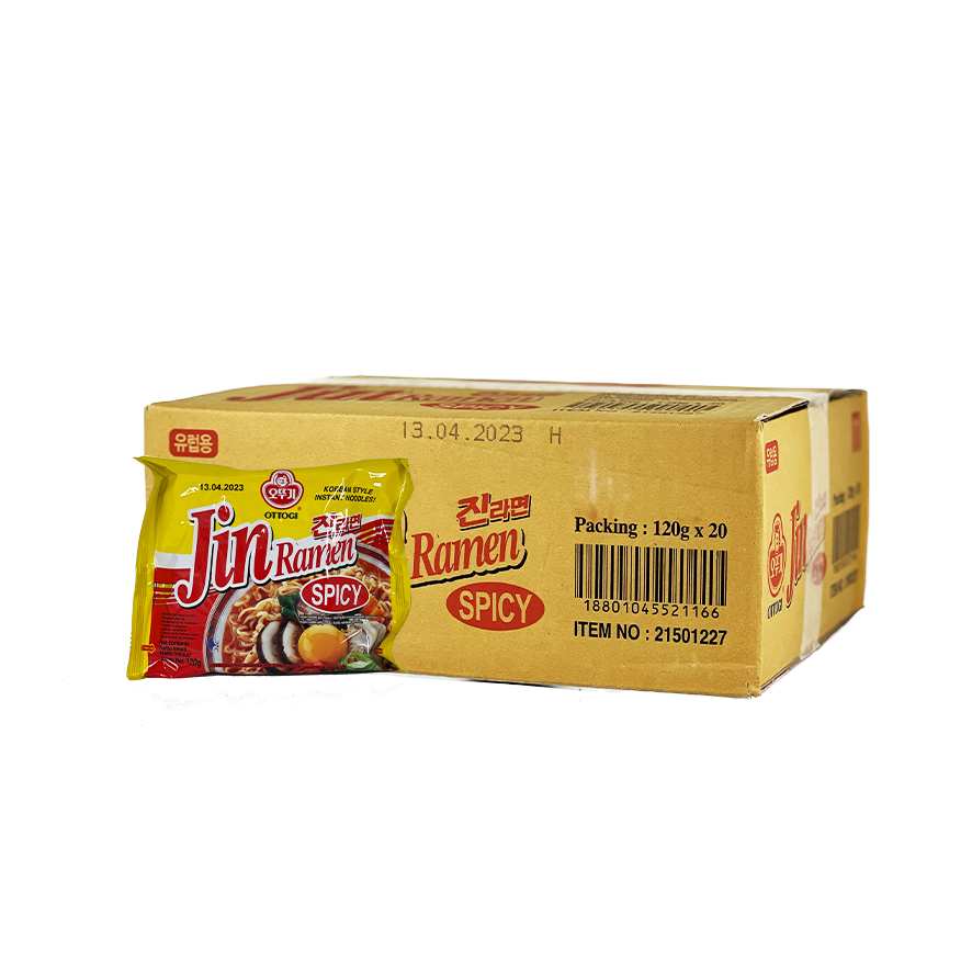 Jin Ramen Spicy 20x120g/Box - Ottogi Korea