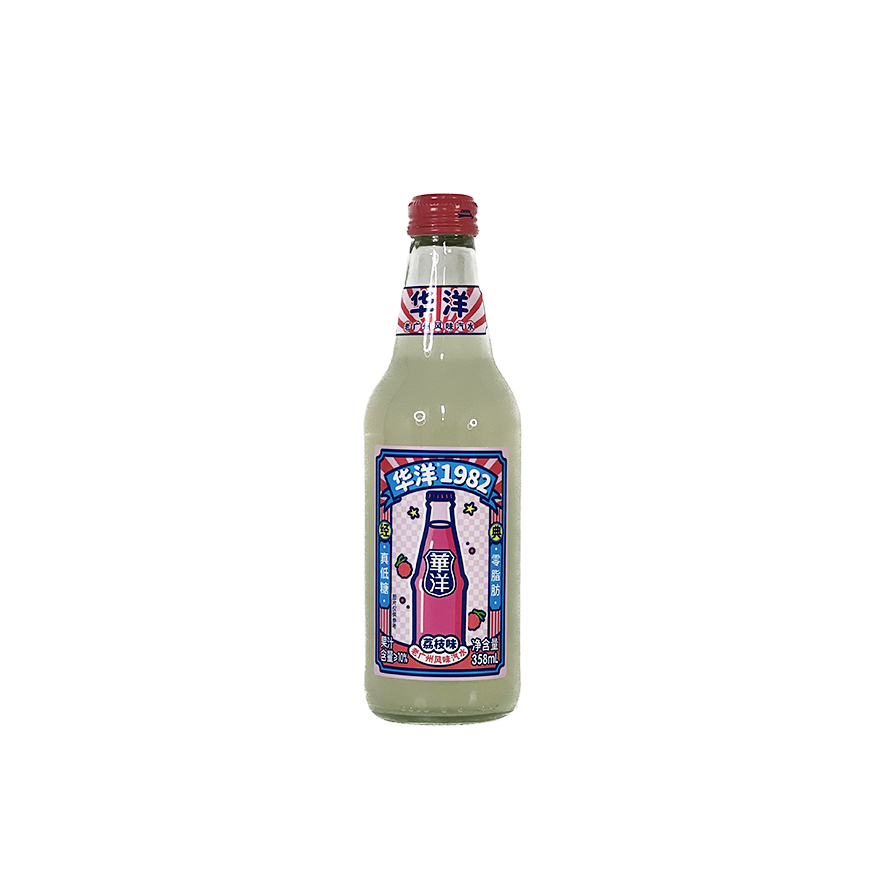 果汁汽水 荔枝口味 358ml 华洋1982 中国