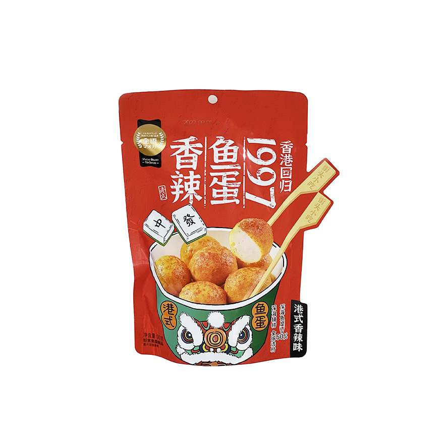 Fiskbollar Hong Kong Style Kryddig Smak 90g Jinyu Kina