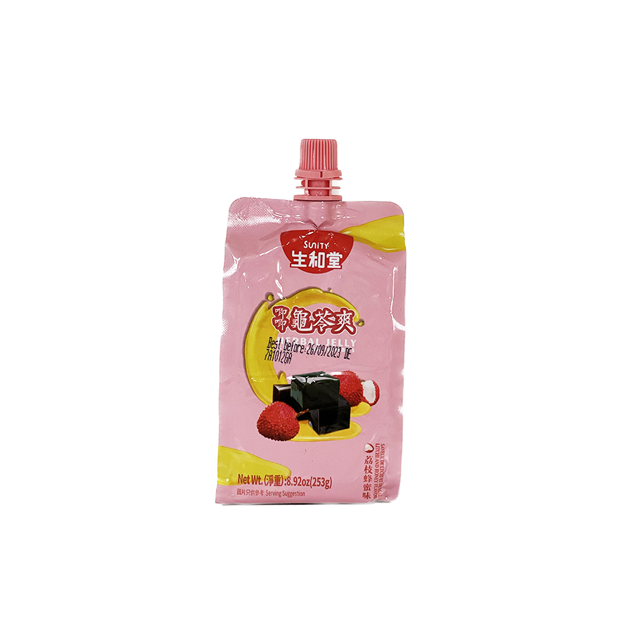 Växtbaserade Jelly-Litchi & Aloe Flavor 253g Sheng He Tang Kina