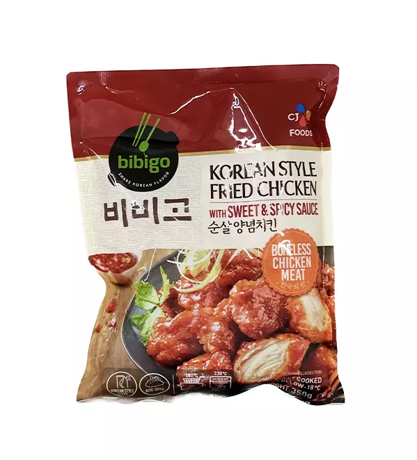 Stekt Kyckling i Koreansk Stil Med Söt/Kryddig Sås Fryst 350g Bibigo Korea