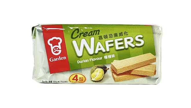 Cream Wafer With Durian Flavour 200g Garden Hongkong 