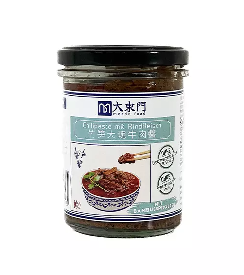 Chilipasta med nötkött och bambu 190g Da dong Men Kina