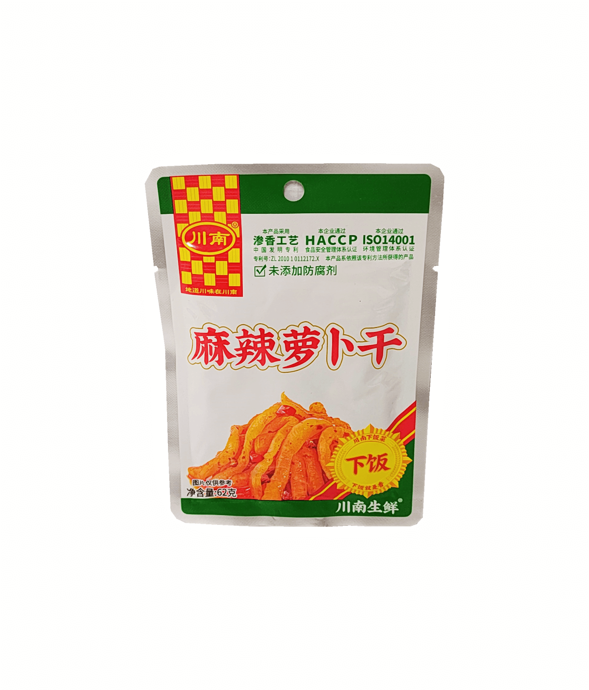 Dried radish with sweet and sour chili flavor 62g Chuannan China