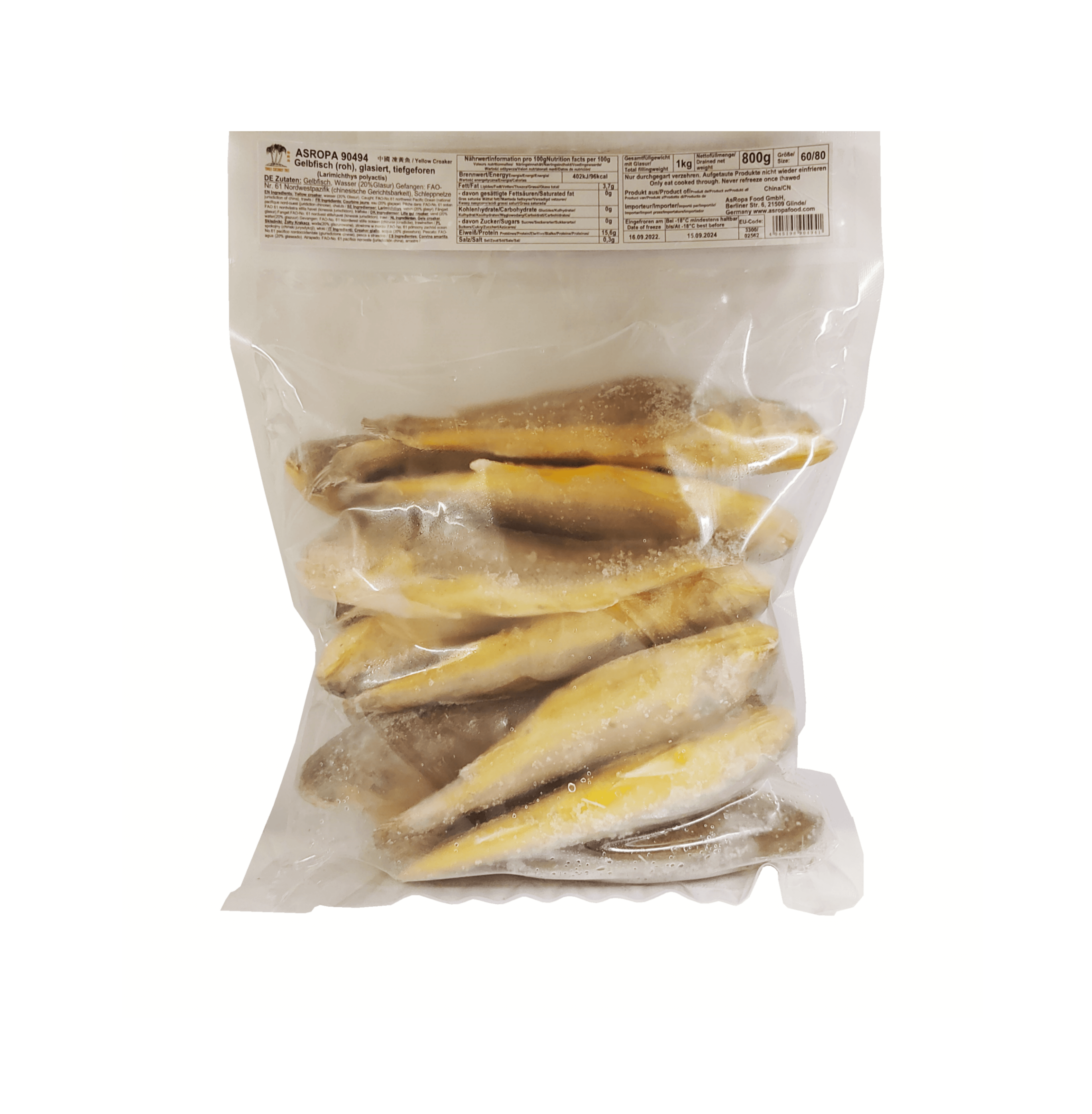 Fisk Yellow Croaker Fryst Netto:800g 60/80 TCT