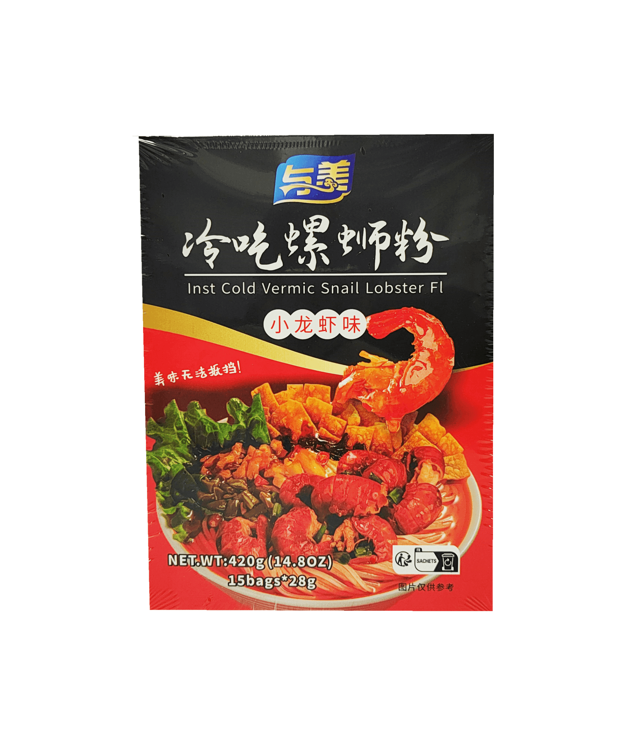 Rice Noodles Strong Lobster Flavor/Luo Si 15Bagsx28g/420g Yumei China