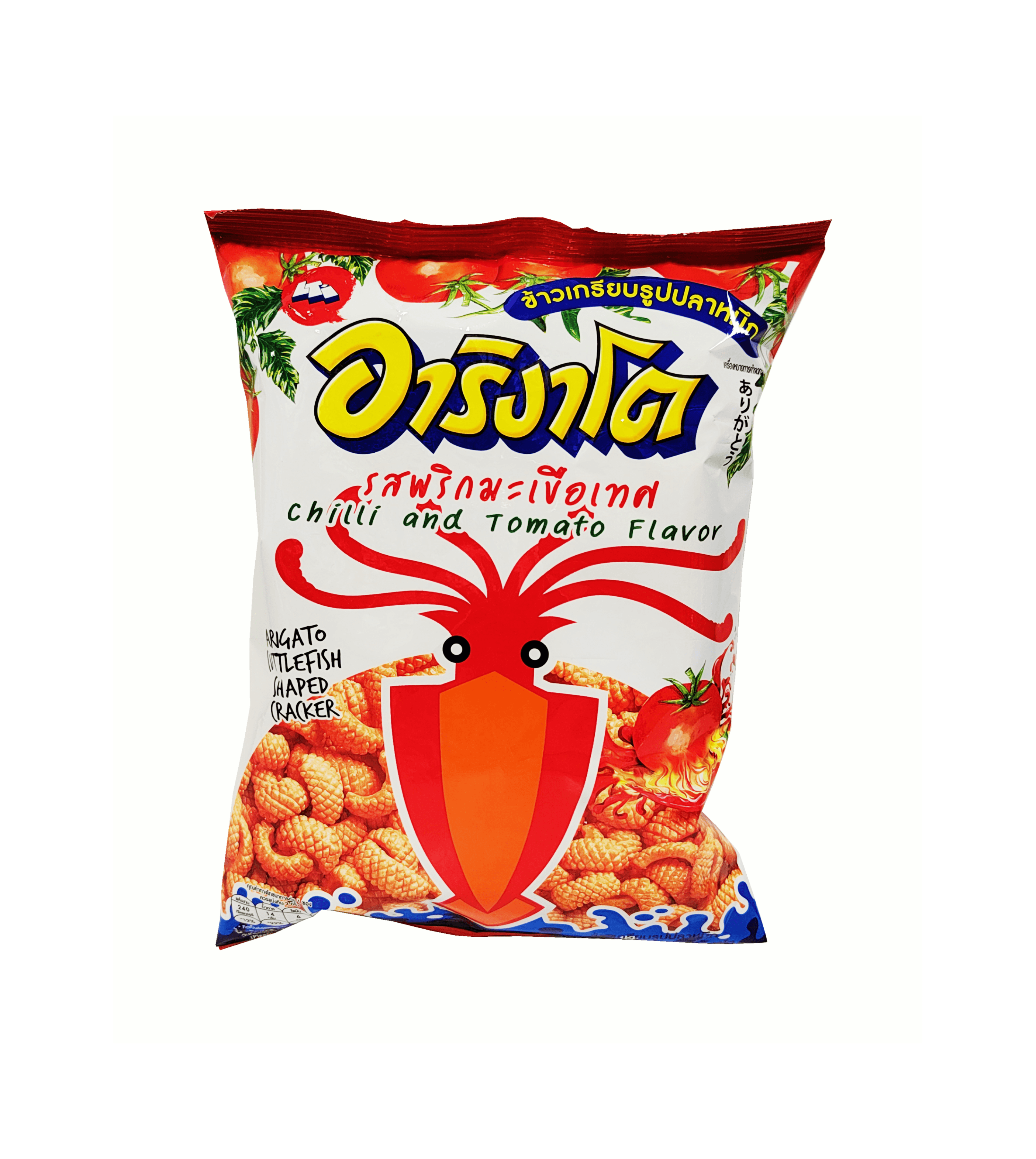 Snacks Cracker Bläckfisk Med Chili/Tomat Smak 50g Airgato Thailand