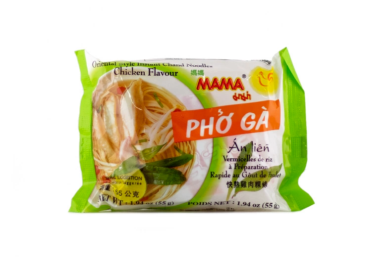 Instant Rice Noodles Chicken Flavor PHO GA 55g Mama Thailand