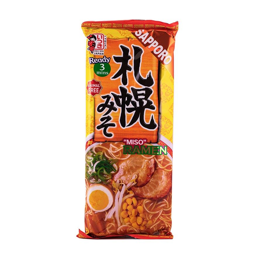 Ramen Noodles Vegan/Miso Flavour 186g ZH Sapporo Japan