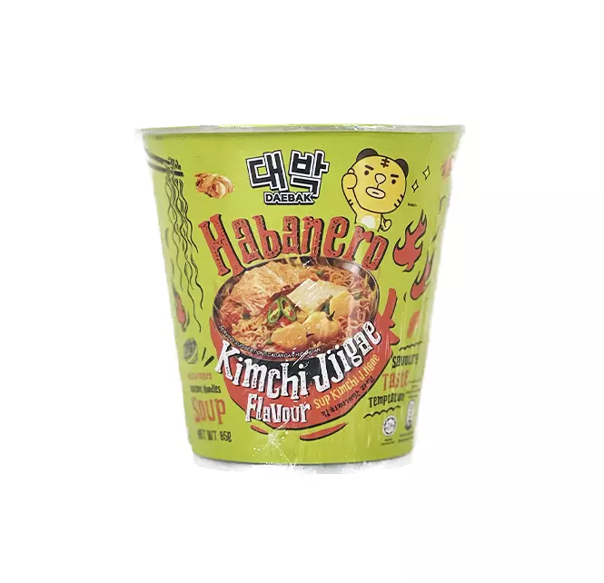 Snabbnudlar Cup Med Habanero/Kimchi Jjigae Smak 88g Ghost Pepper Malaysia