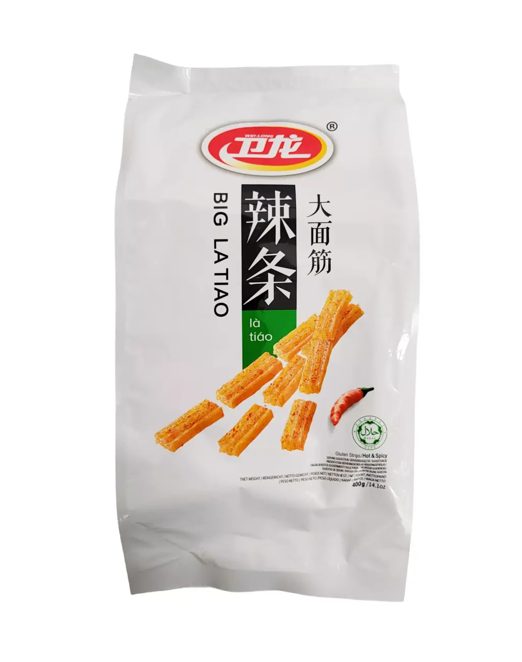 Gluten Snacks Spicy Strips 400g DMJ Wei Long China