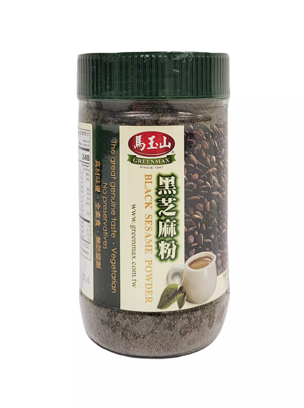 Black Sesame Powder 400g/Can Green Max Taiwan
