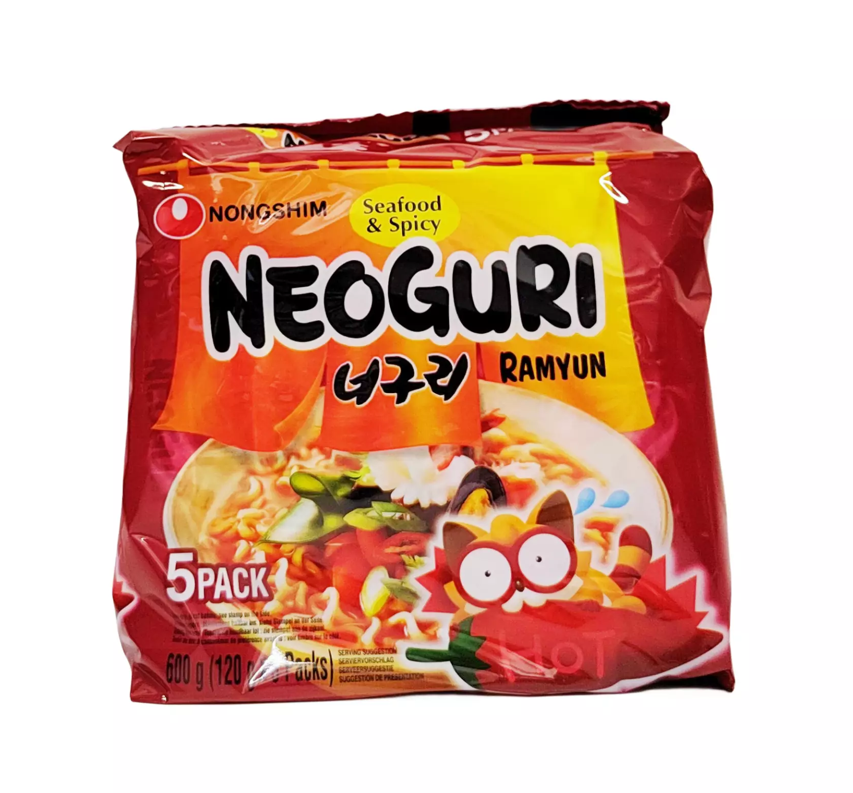 Snabbnudlar Neoguri Skaldjur/Spicy 5x120g/Förp Nongshim Korea