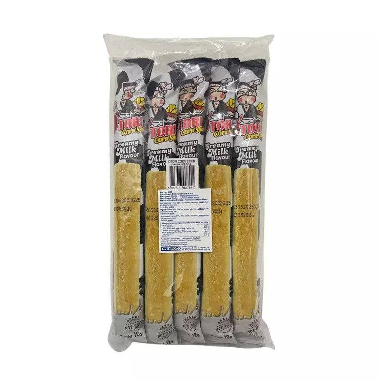 Corn Snacks Stick Creamy Milk Flavour 5x12g/package O'Tori Thailand