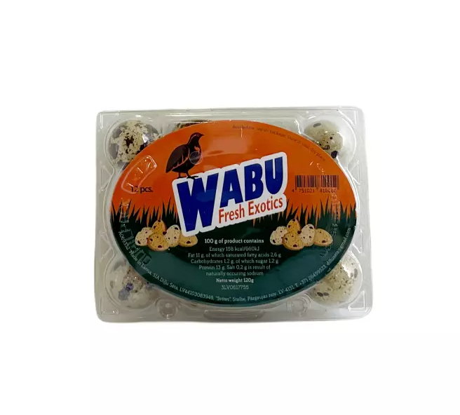 Quail Eggs Fresh 12pcs/box WABU Latvia