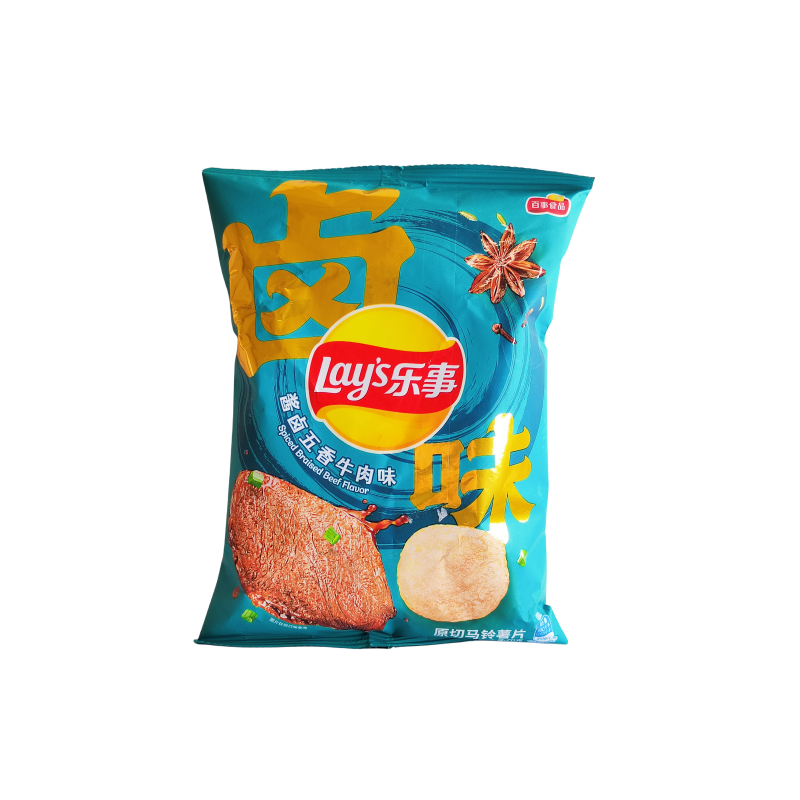 Chips With Marinated Five Spicy Beef Flavor 70g Lays China