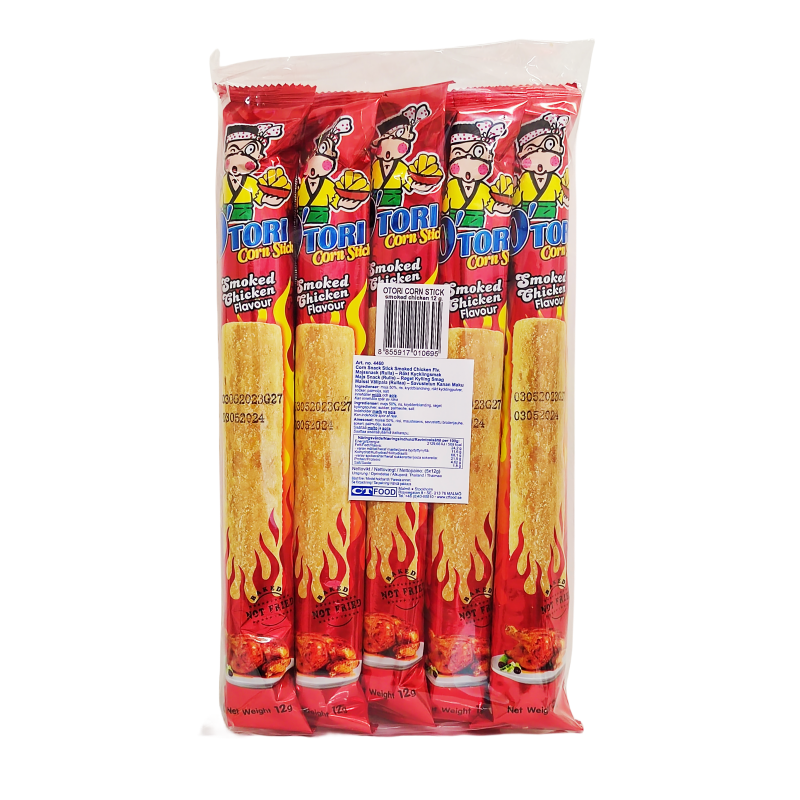 Corn Snacks Stick Smoked Chicken Flavour 5x12g O'Tori Thailand