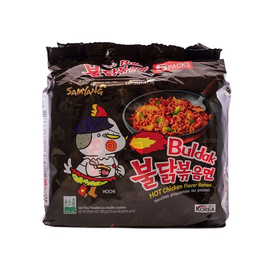Snabbramen Hot Chicken 700g/140gx5påse Buldak Samyang Korean