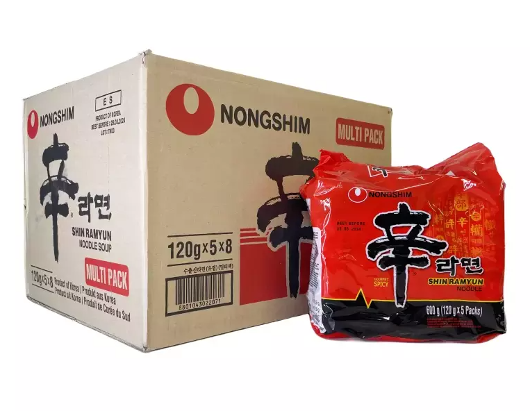 Instant Noodles Stark Shin Ramyun 8x120gx5pcs / Pack Nongshim Korea