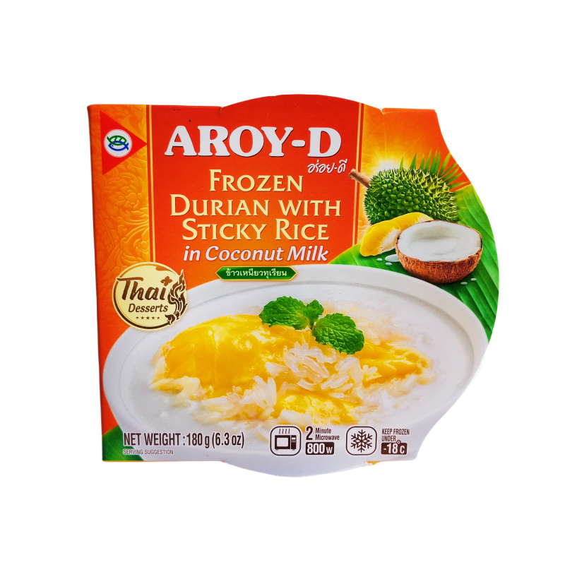 Durian Med Klibbigt Ris i Kokosmjölk Frozen 180g Aroy-D Thailand